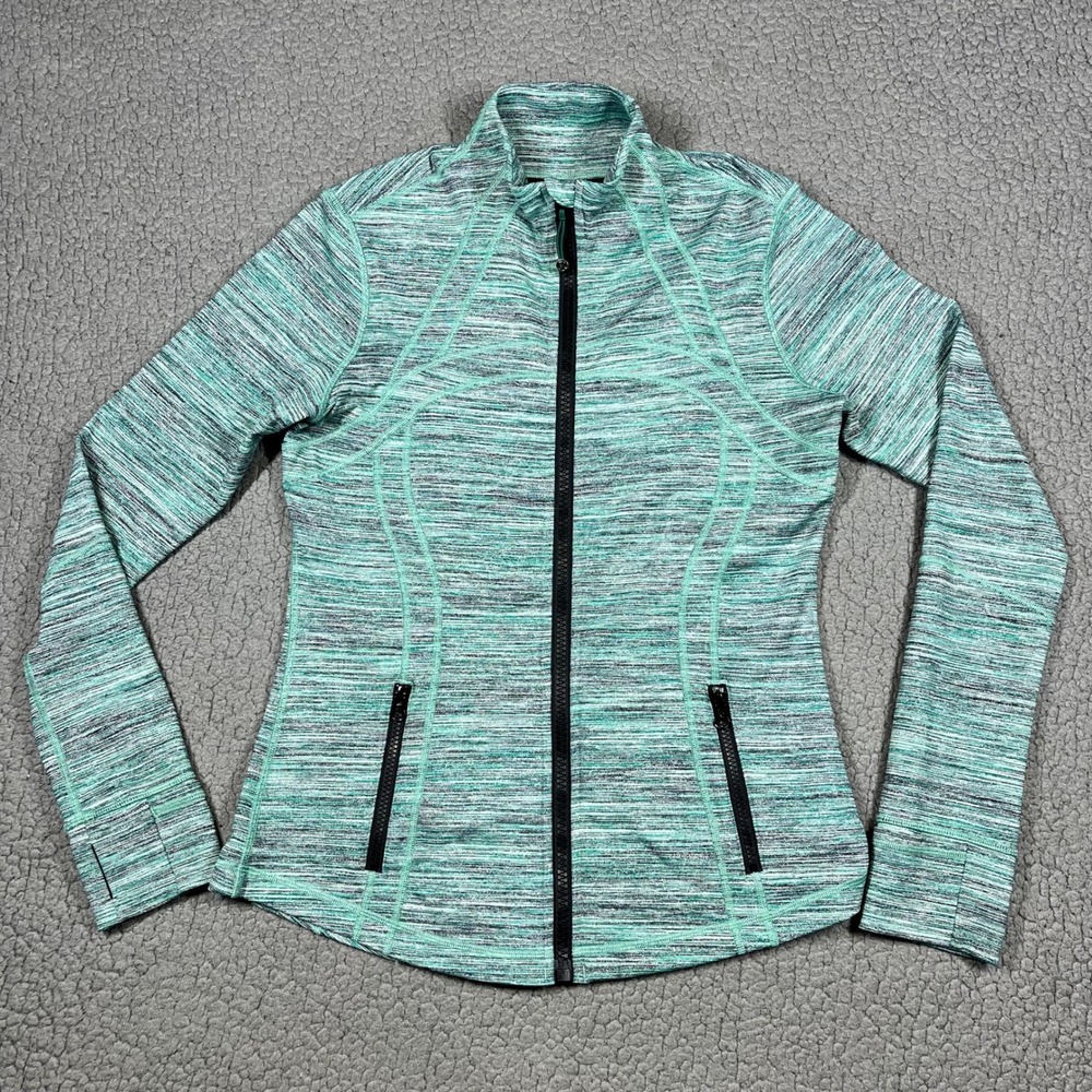 Lululemon Define Jacket Women 10 Full Zip Space Dye Camo Forage Teal Black